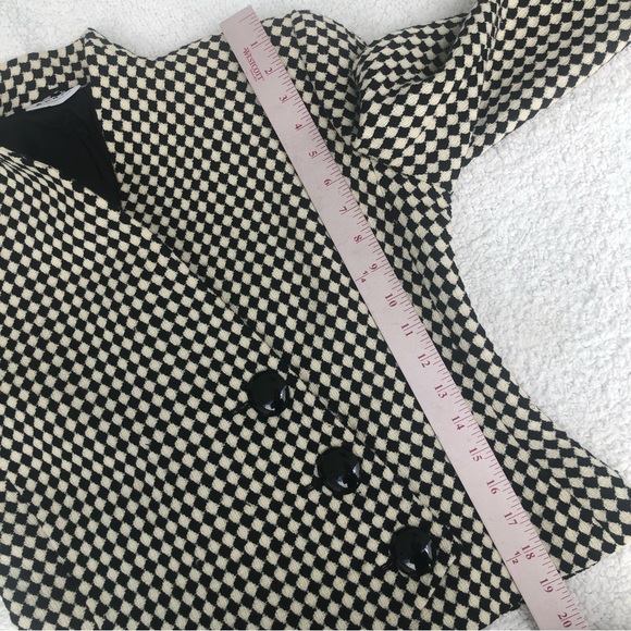 Akris blazer houndstooth check cream & black jacket women’s size 8 hourglass - Picture 12 of 15